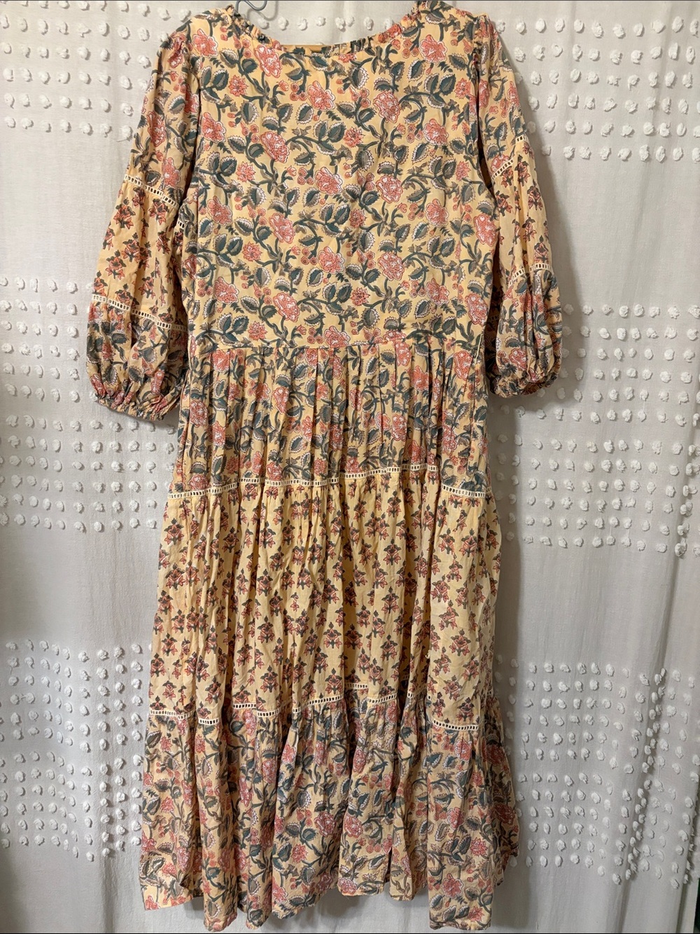 eshakti Wayward Fancies yellow and pink floral tiered Maxi Dress - Picture 6 of 8
